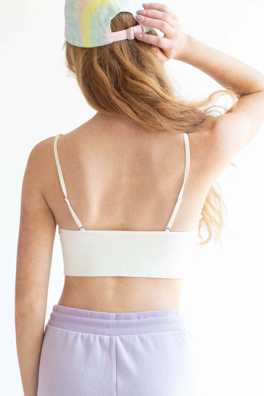 White Jacquard Seamless Bralette