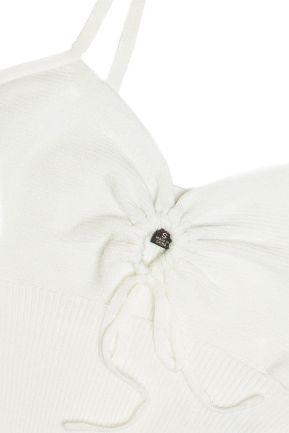 White Knit Hanky Hem Cami
