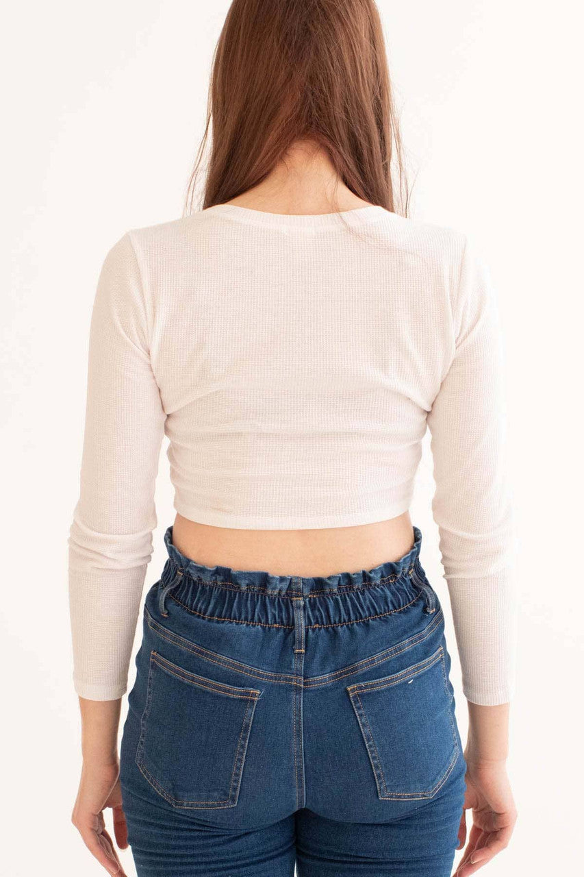 White Long Sleeve Thermal Top