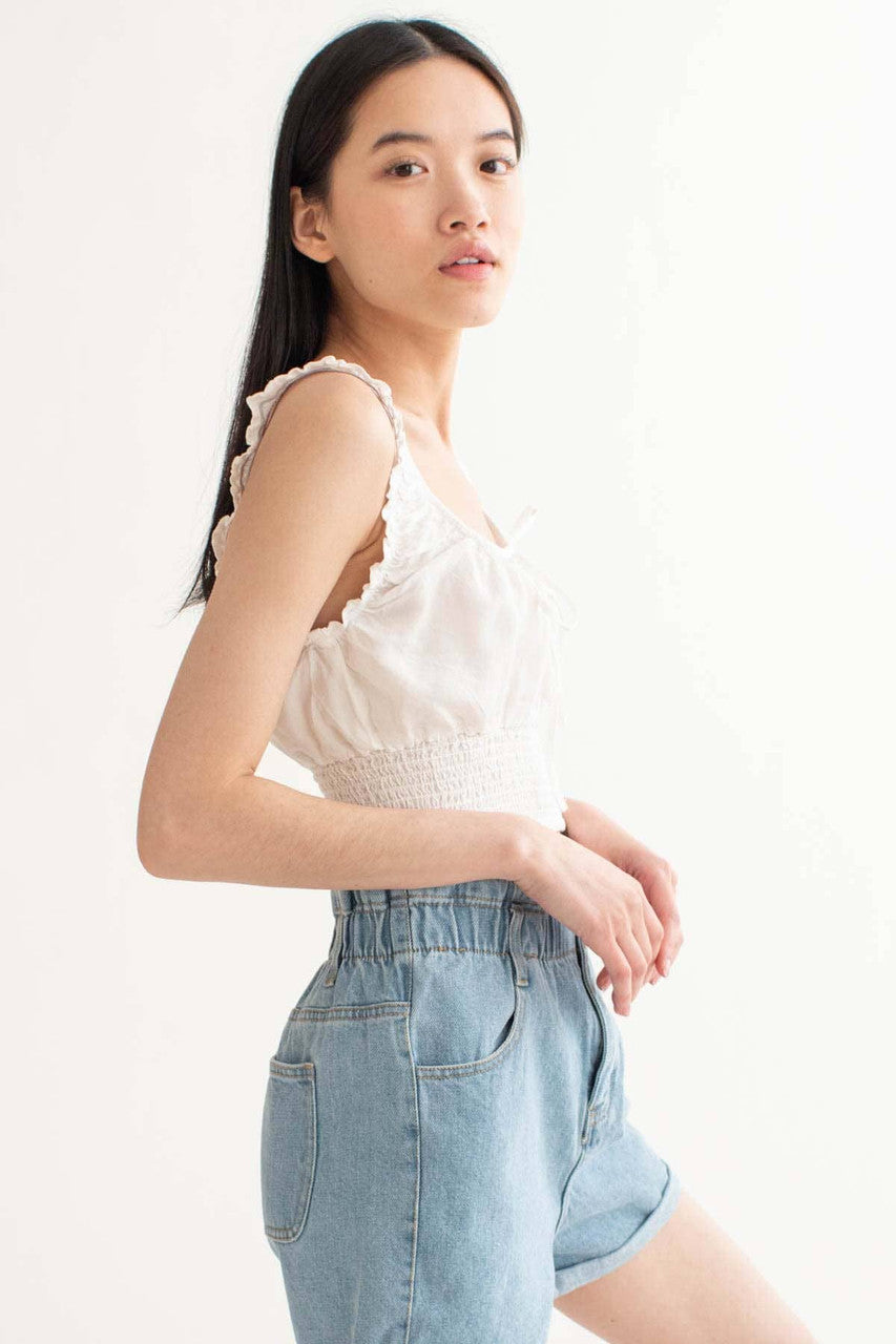 White Milkmaid Crop Top