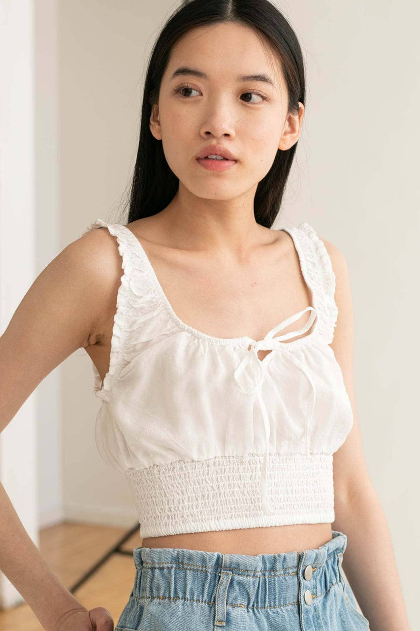 White Milkmaid Crop Top