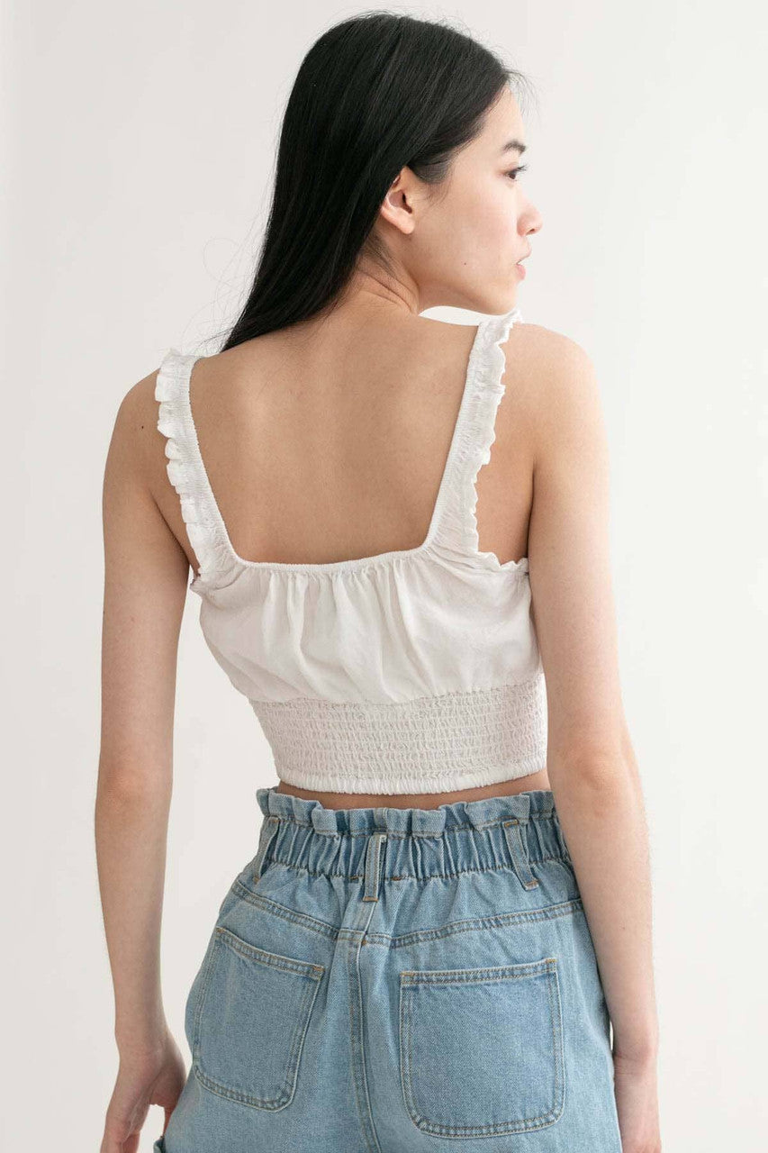 White Milkmaid Crop Top
