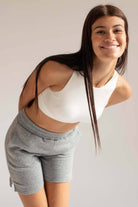 White Padded Seamless High Neck Crop Tank