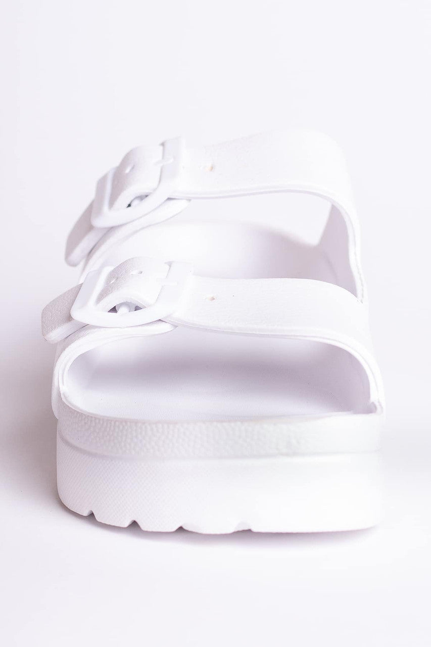 White Platform Foam Sandals
