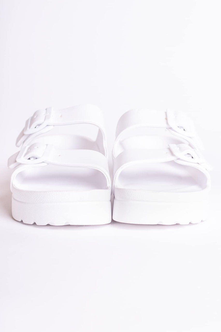 White Platform Foam Sandals