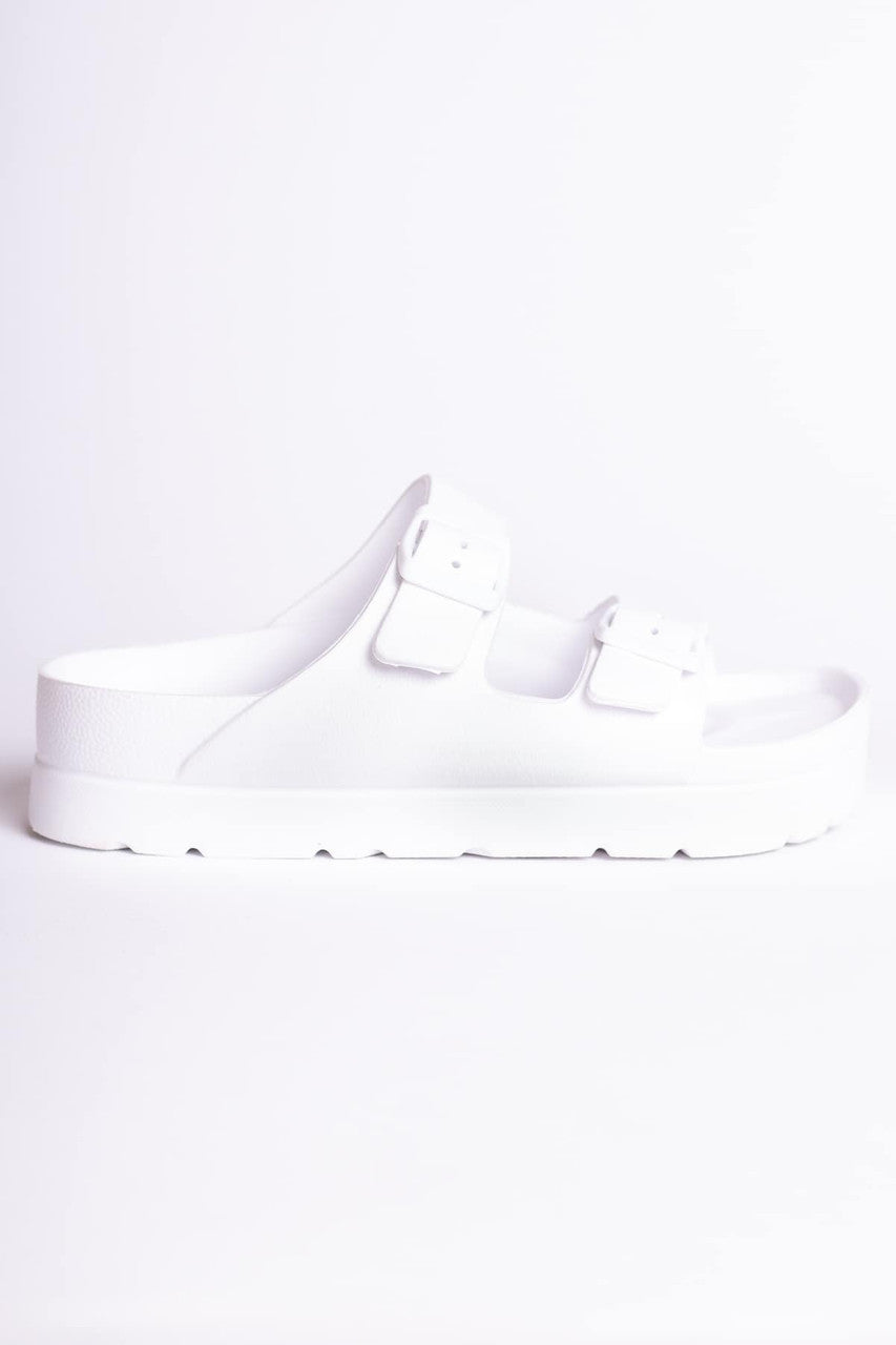 White Platform Foam Sandals