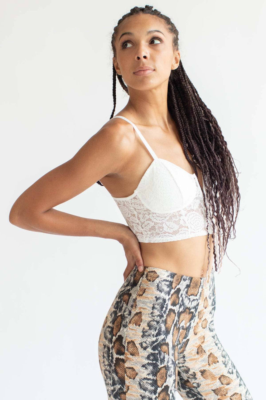 White Rose Lace Notched Bralette