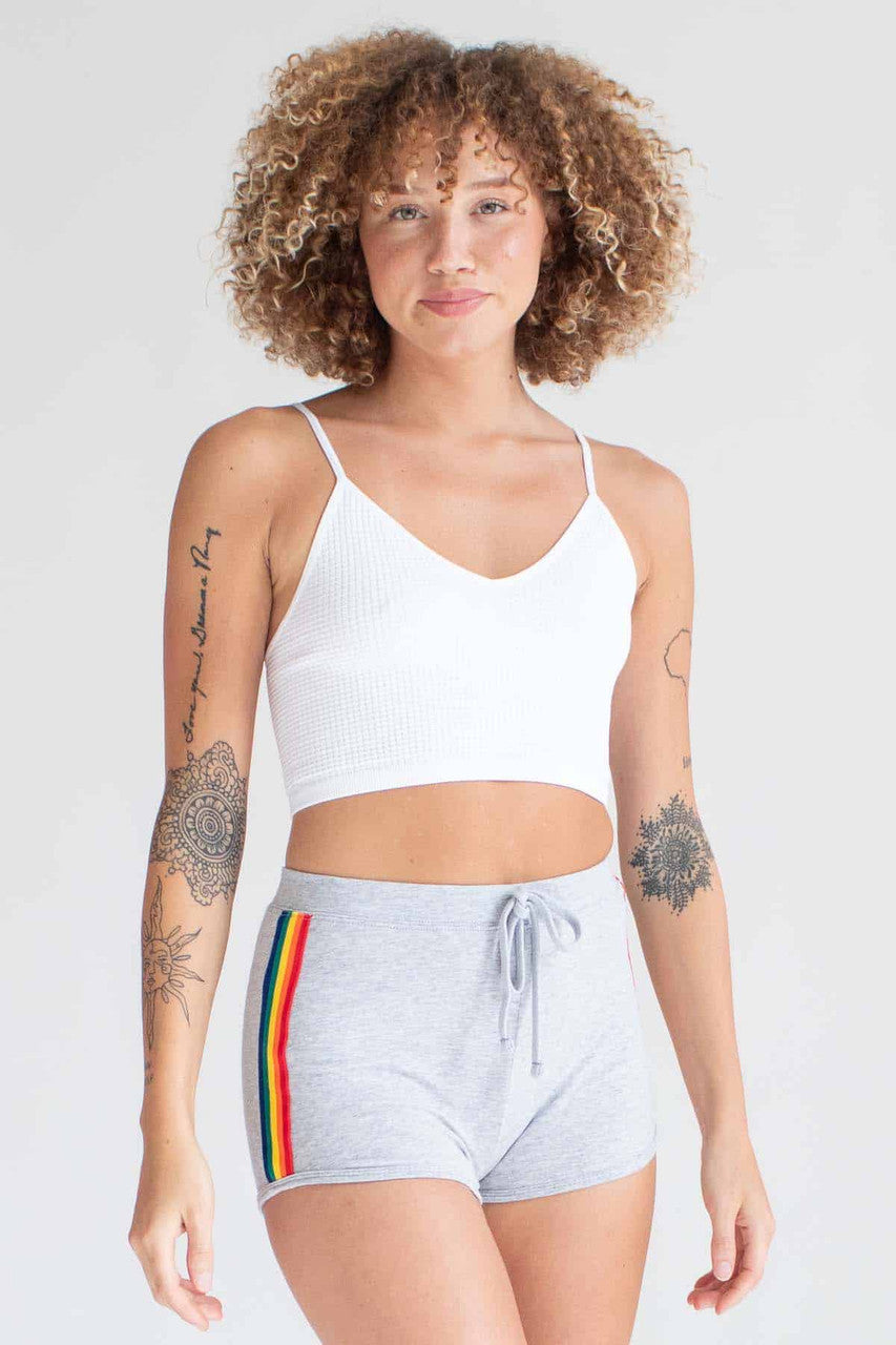White Seamless Waffled Cami