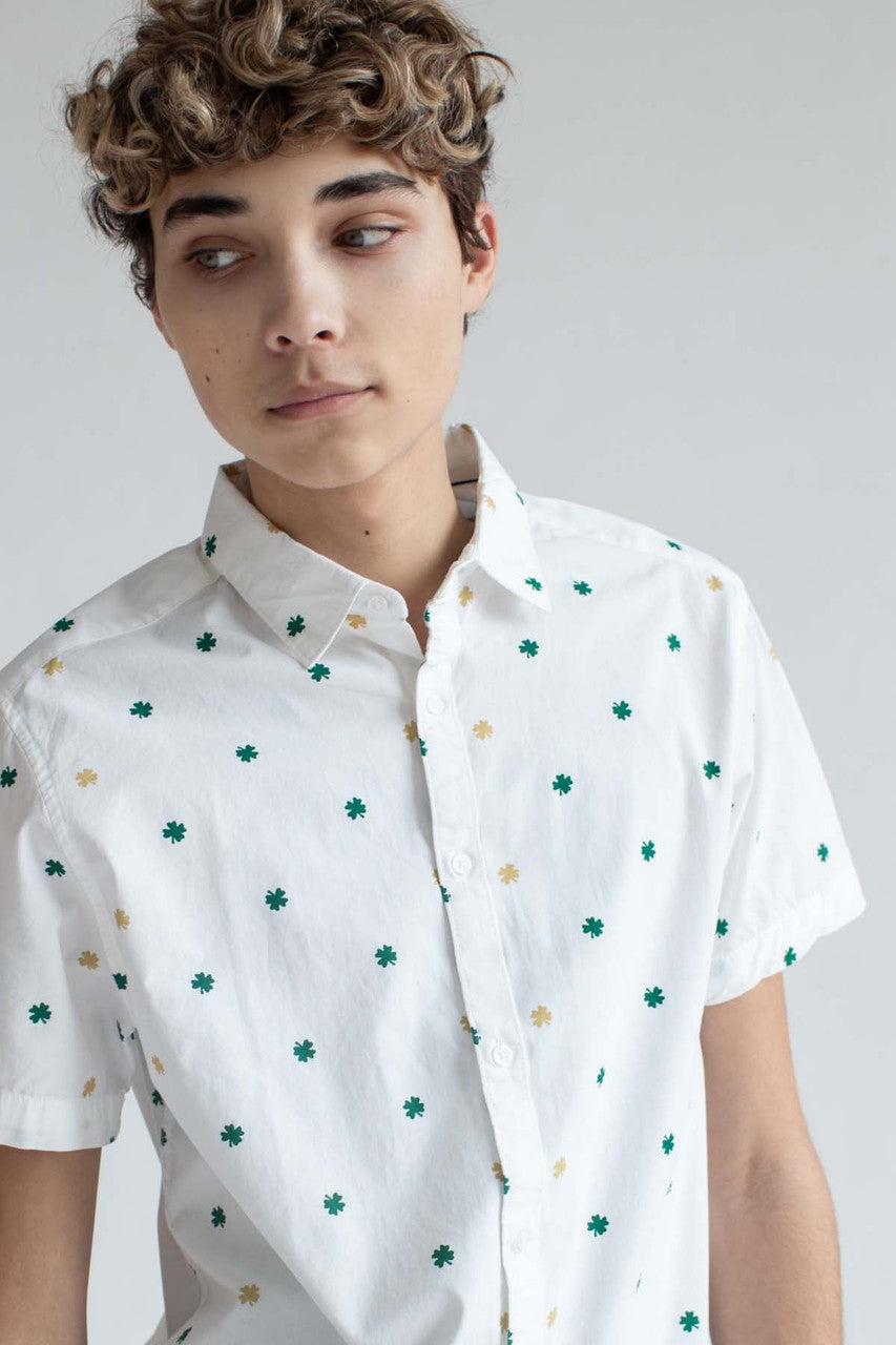White Clover Woven Button Up Shirt