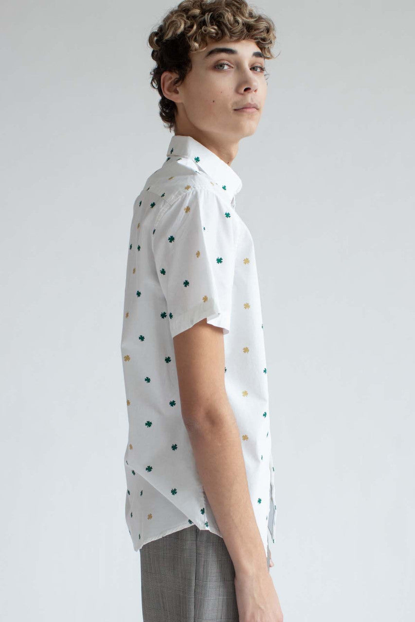 White Clover Woven Button Up Shirt