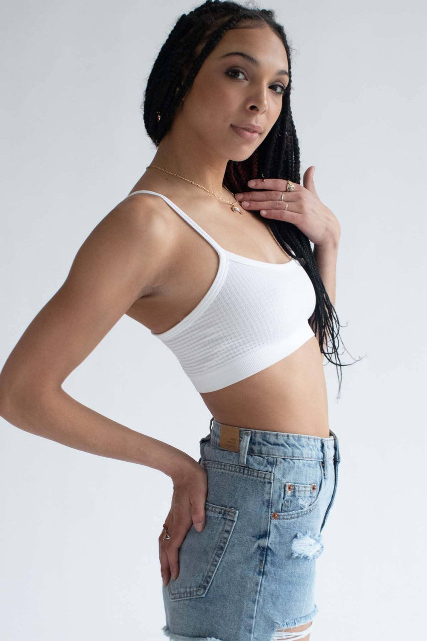 White Waffle Seamless Bralette