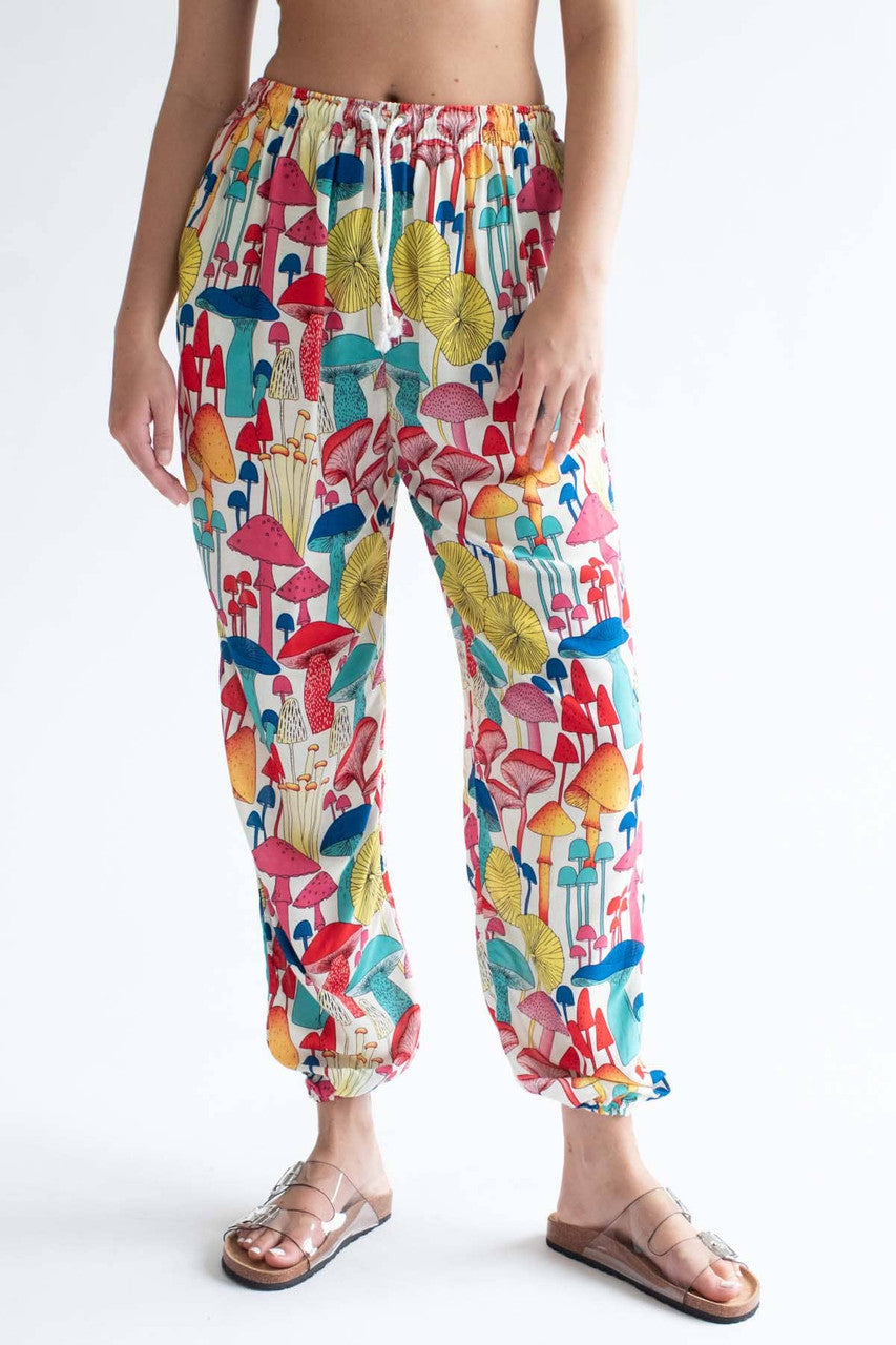 Wild Mushrooms Rayon Pants
