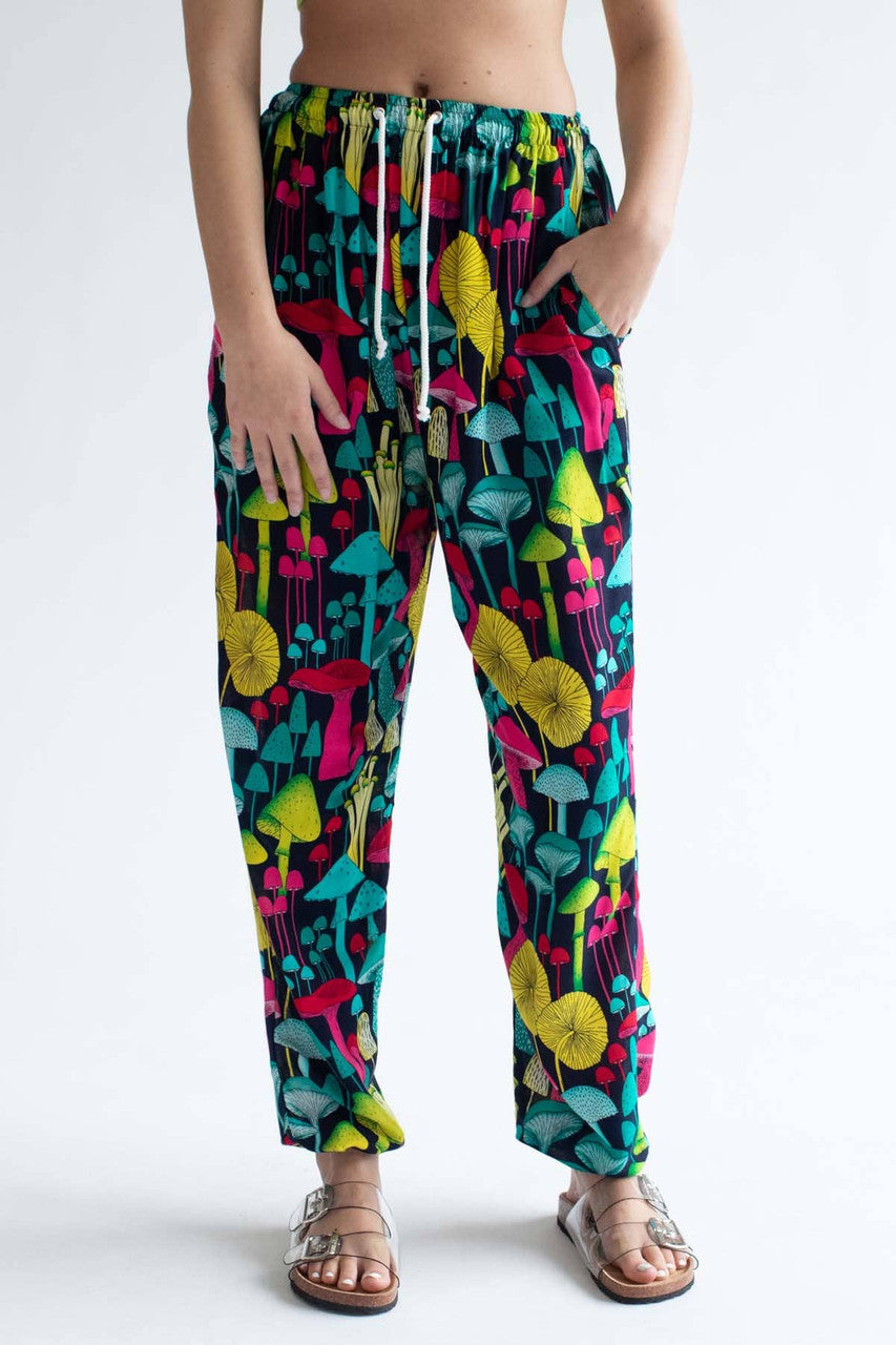 Wild Mushrooms Rayon Pants