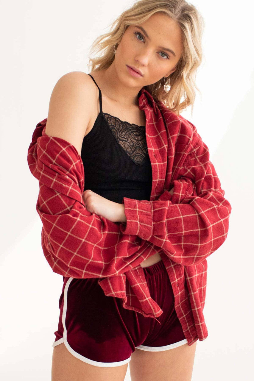 Wine Velvet Dolphin Shorts