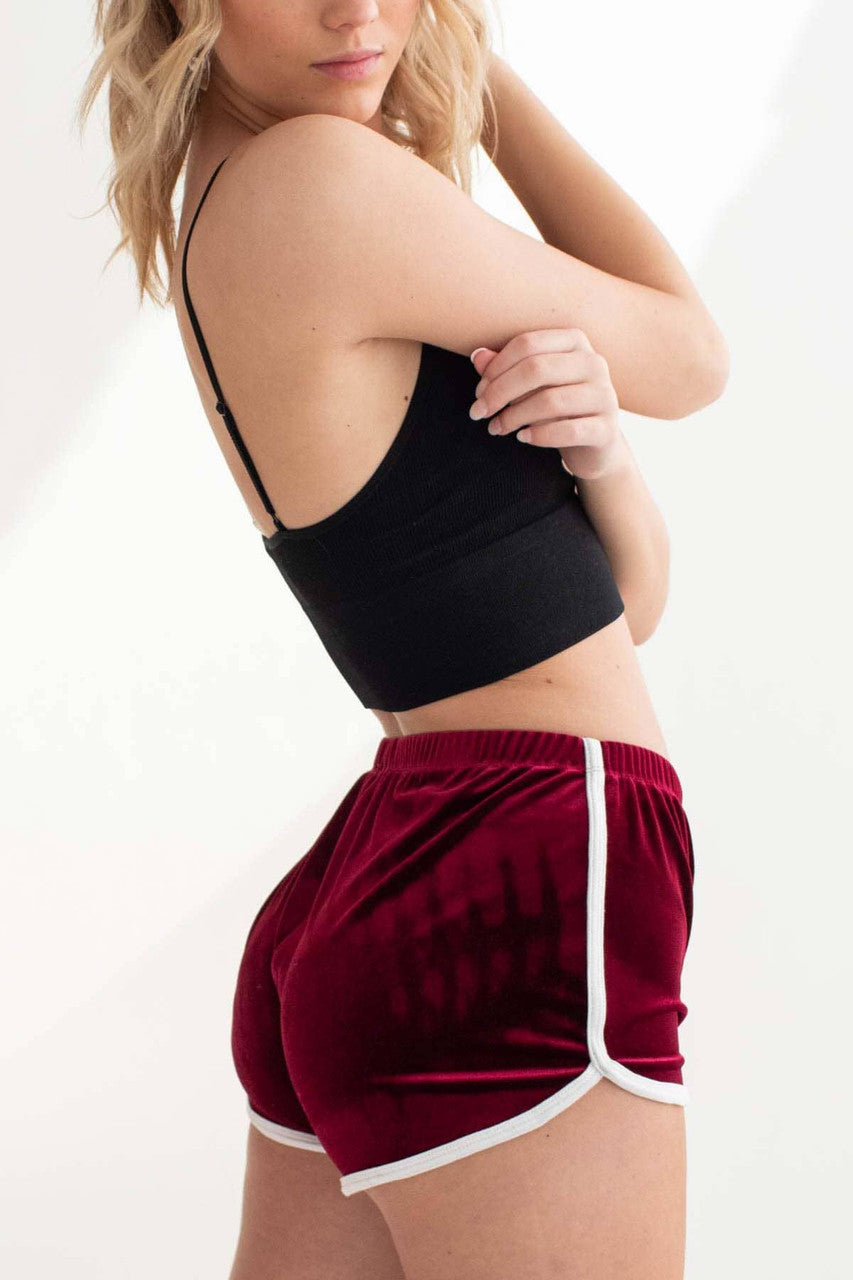 Wine Velvet Dolphin Shorts