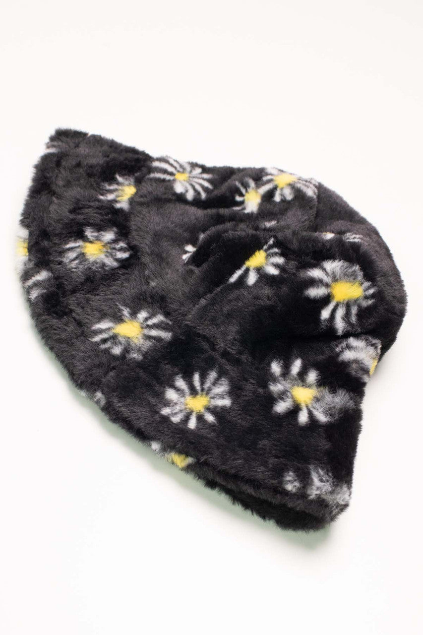 Fur Daisy Bucket Hat