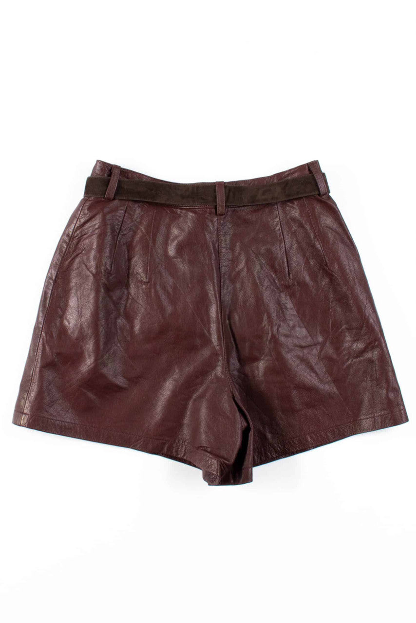 Burgundy Leather Shorts (sz. 40)