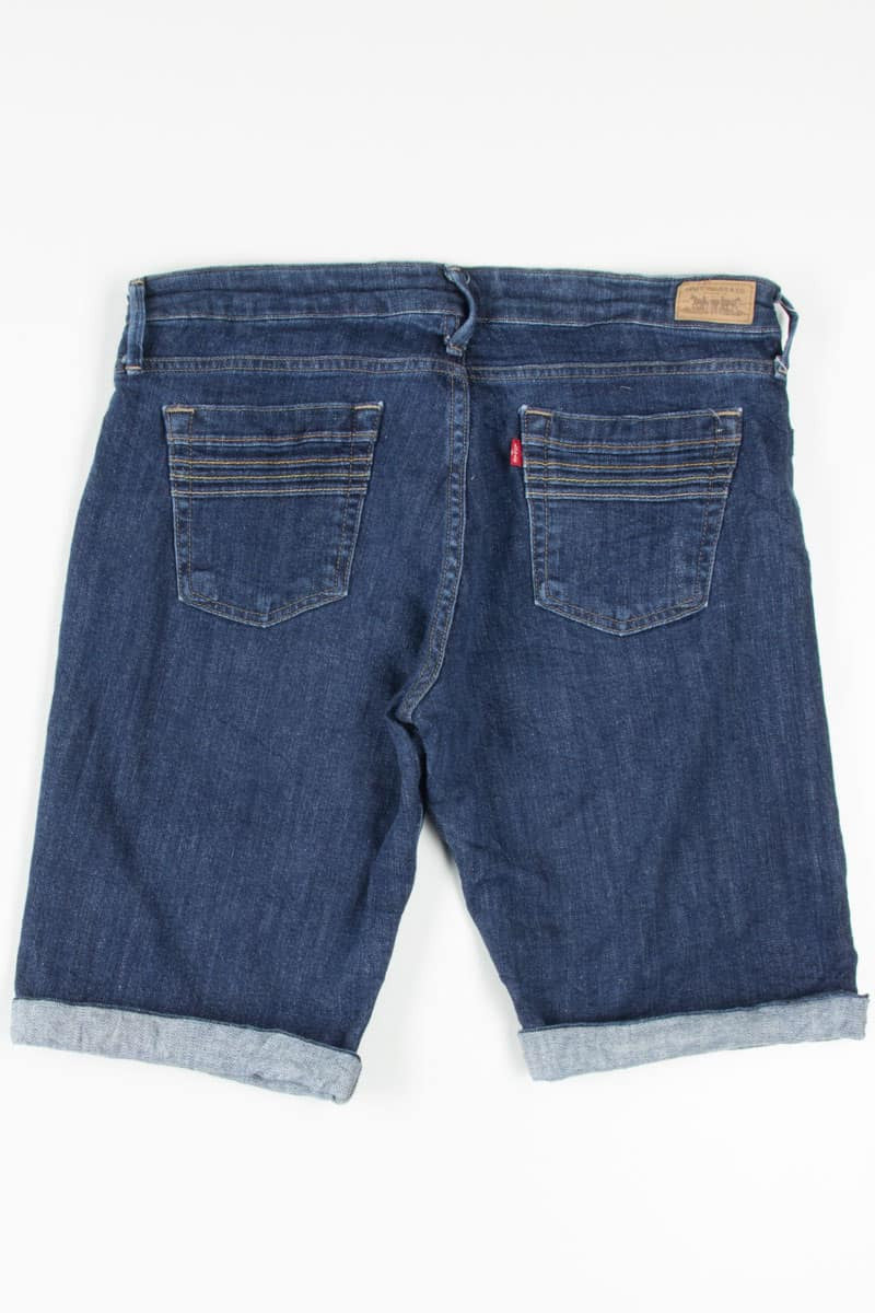 Dark Wash Cuffed Levi's Denim Bermuda Shorts (sz. 10)