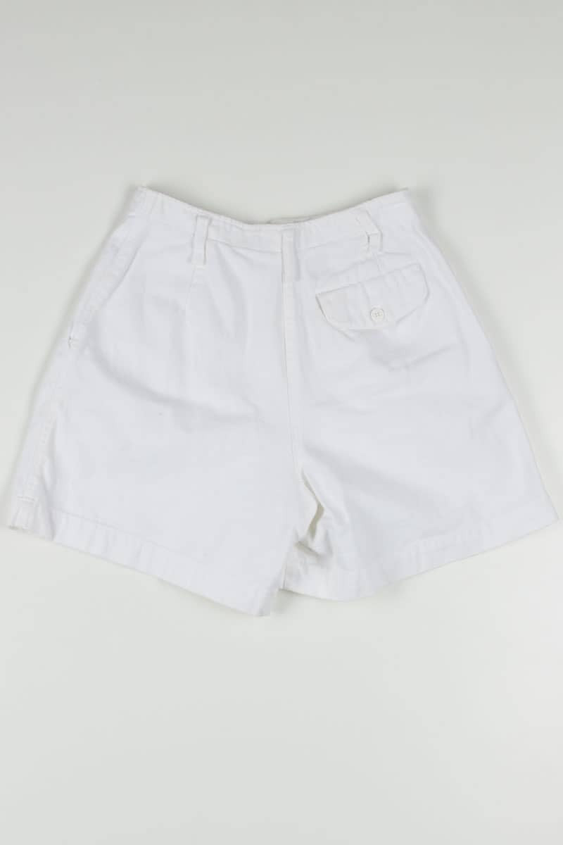 Women's Vintage Pleated White Denim Shorts 344 (sz. 4)