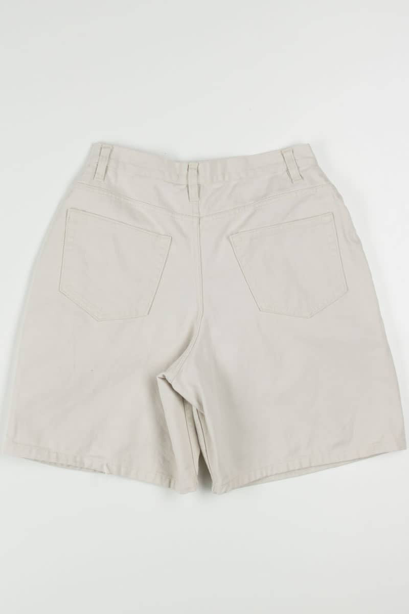 Women's Vintage Khaki Pleated Denim Shorts 351 (sz. 10)