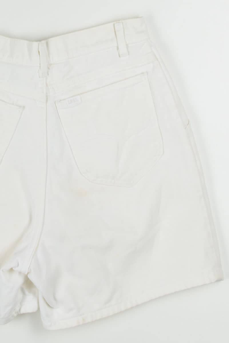 Vintage Lee Pleated White Denim Shorts