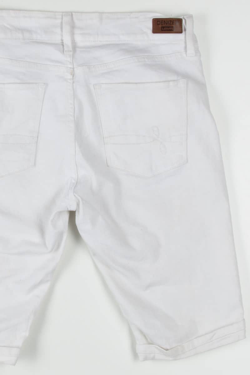 White Cuffed Levi's Denim Bermurda Shorts (sz. 12)