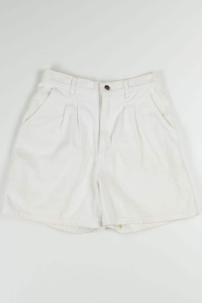 Vintage Lee Pleated White Denim Shorts