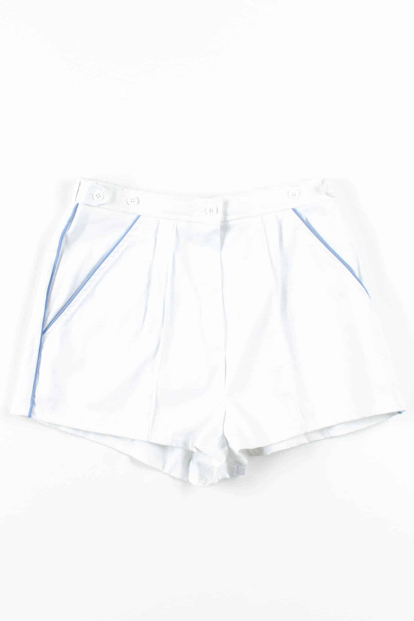 White & Blue Pleated Tennis Shorts (sz. Small)