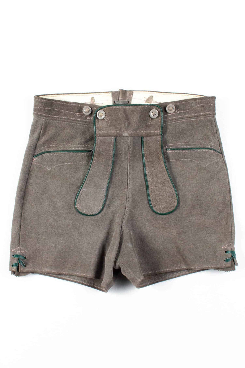 Green Suede Lederhosen Shorts (sz. Medium)