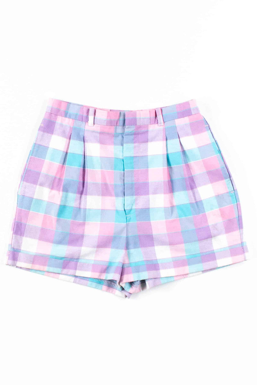 Pastel Pink Plaid Shorts (sz. Small)