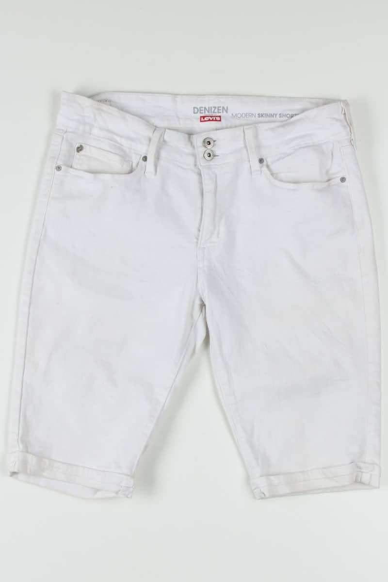 White Cuffed Levi's Denim Bermurda Shorts (sz. 12)