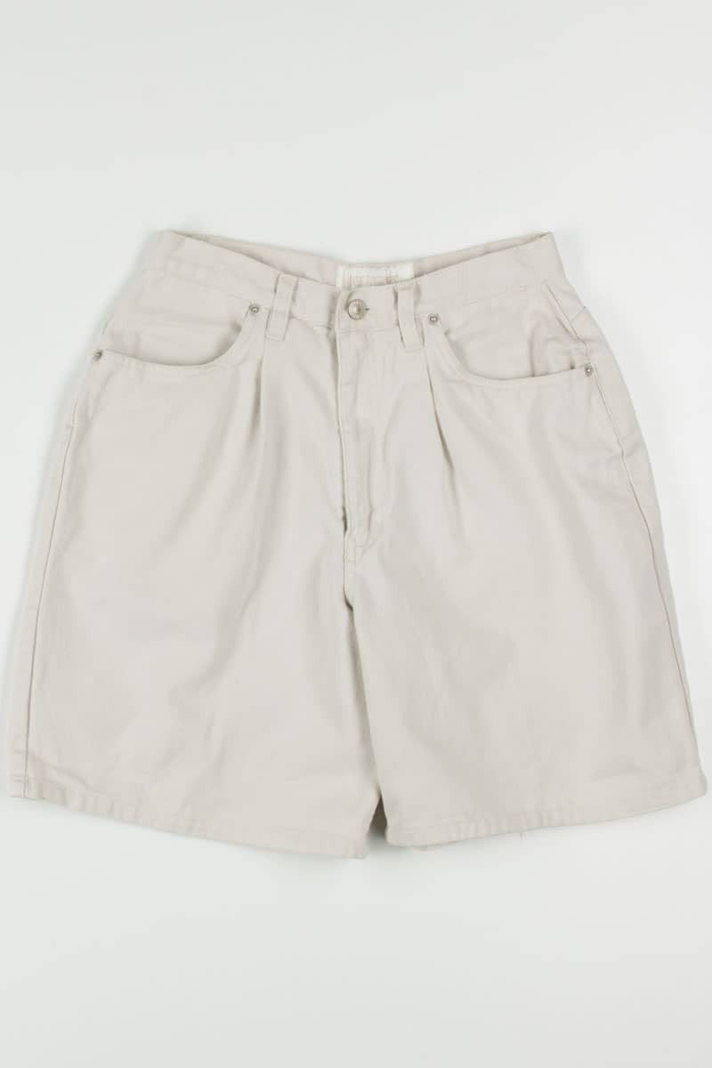 Women's Vintage Khaki Pleated Denim Shorts 351 (sz. 10)
