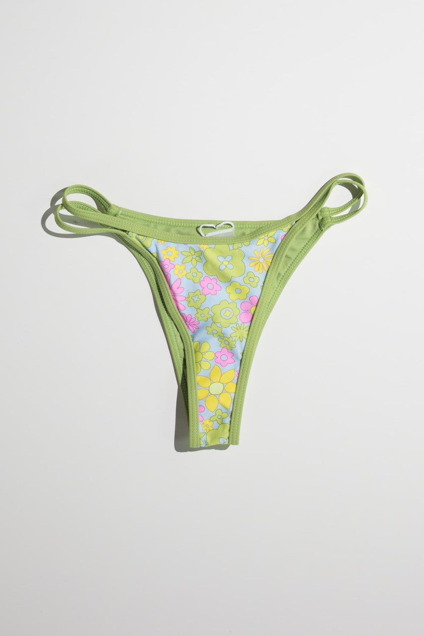 Lime 70s Floral Bikini Bottom