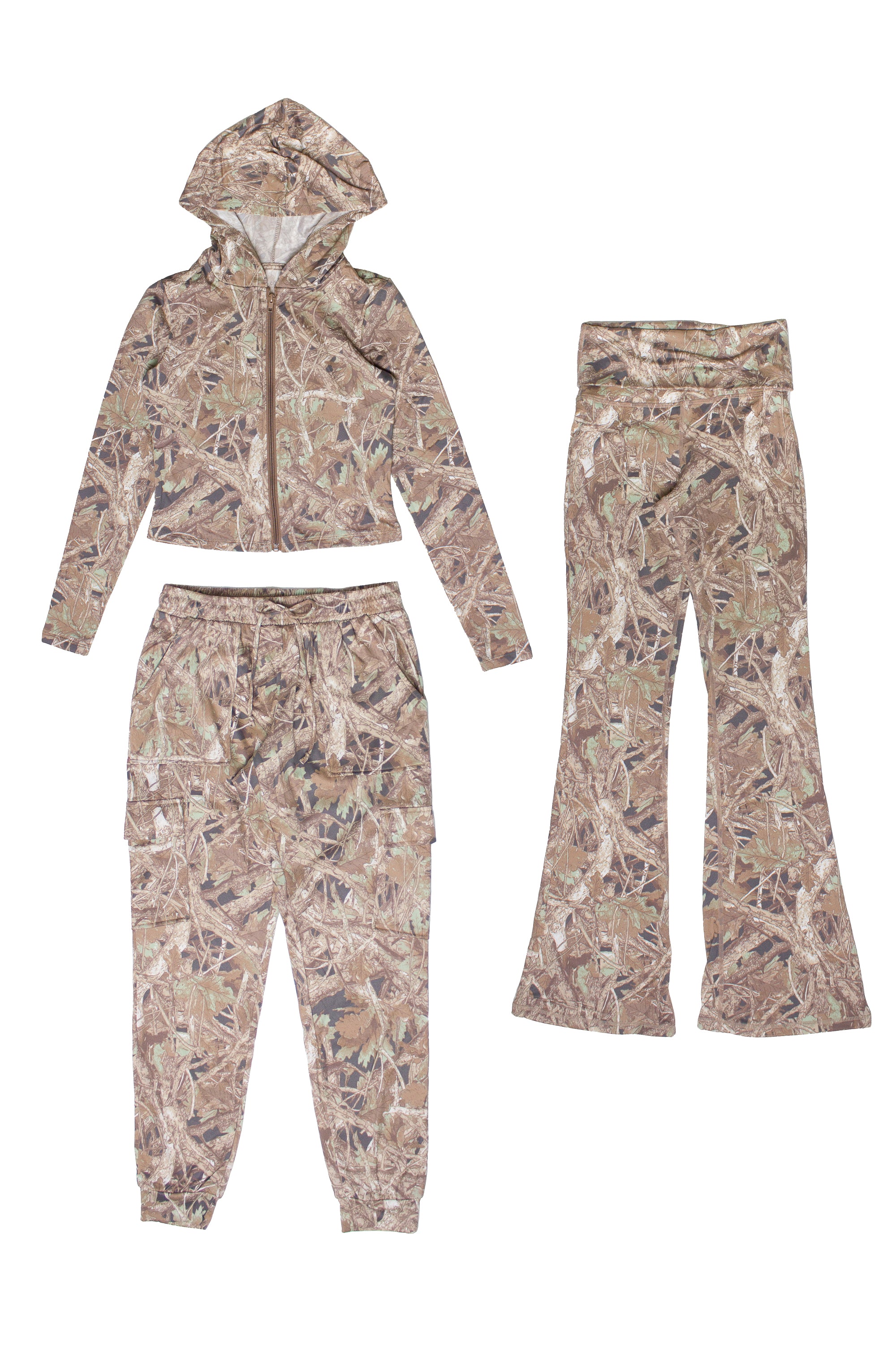 Fleece Lined Woodland Camo Top and Bottom