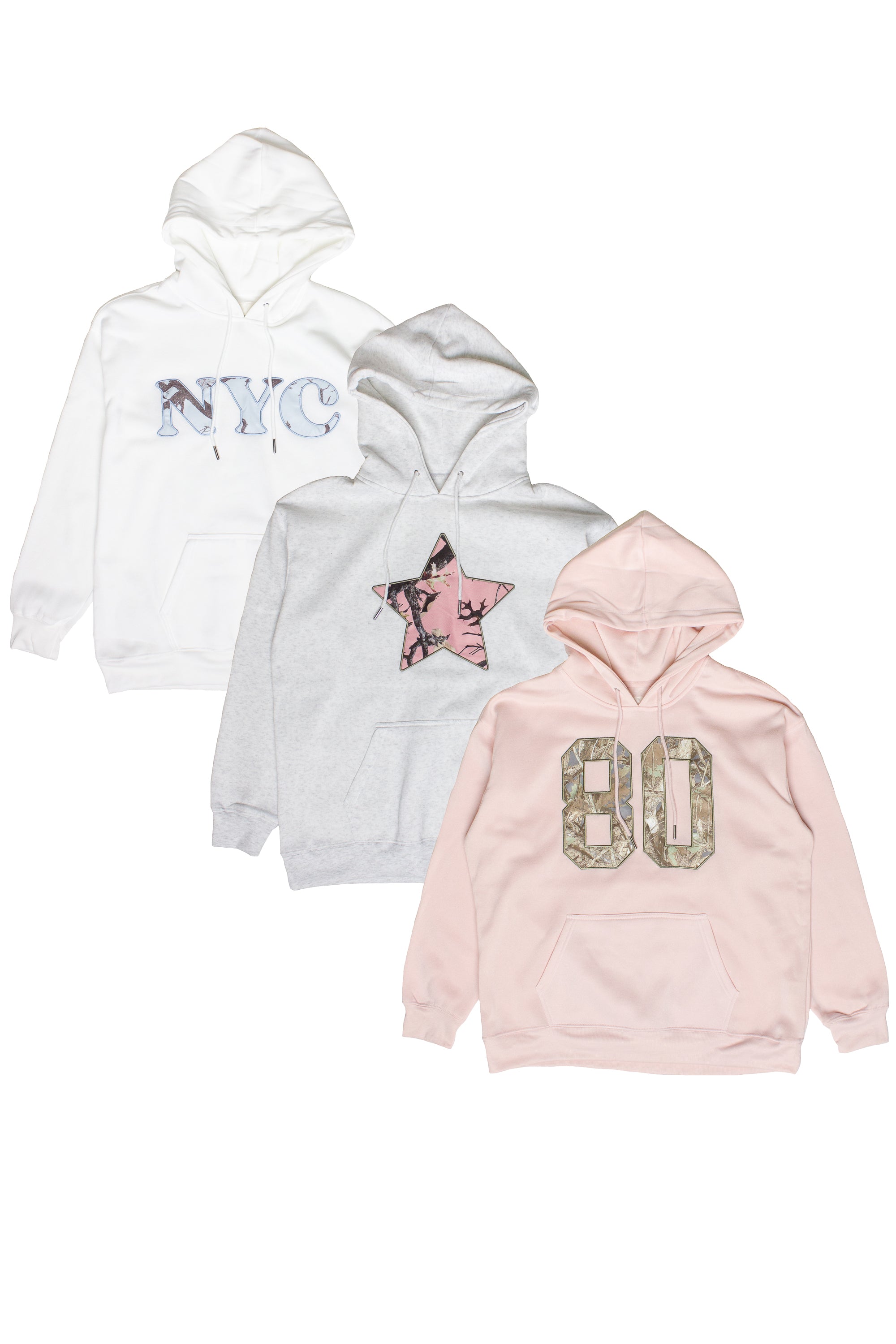 Woodland Print Patch Hoodies
