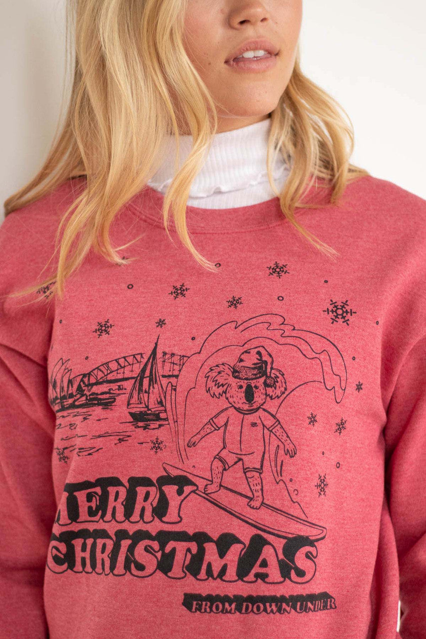 Surfing Koala Christmas Sweatshirt