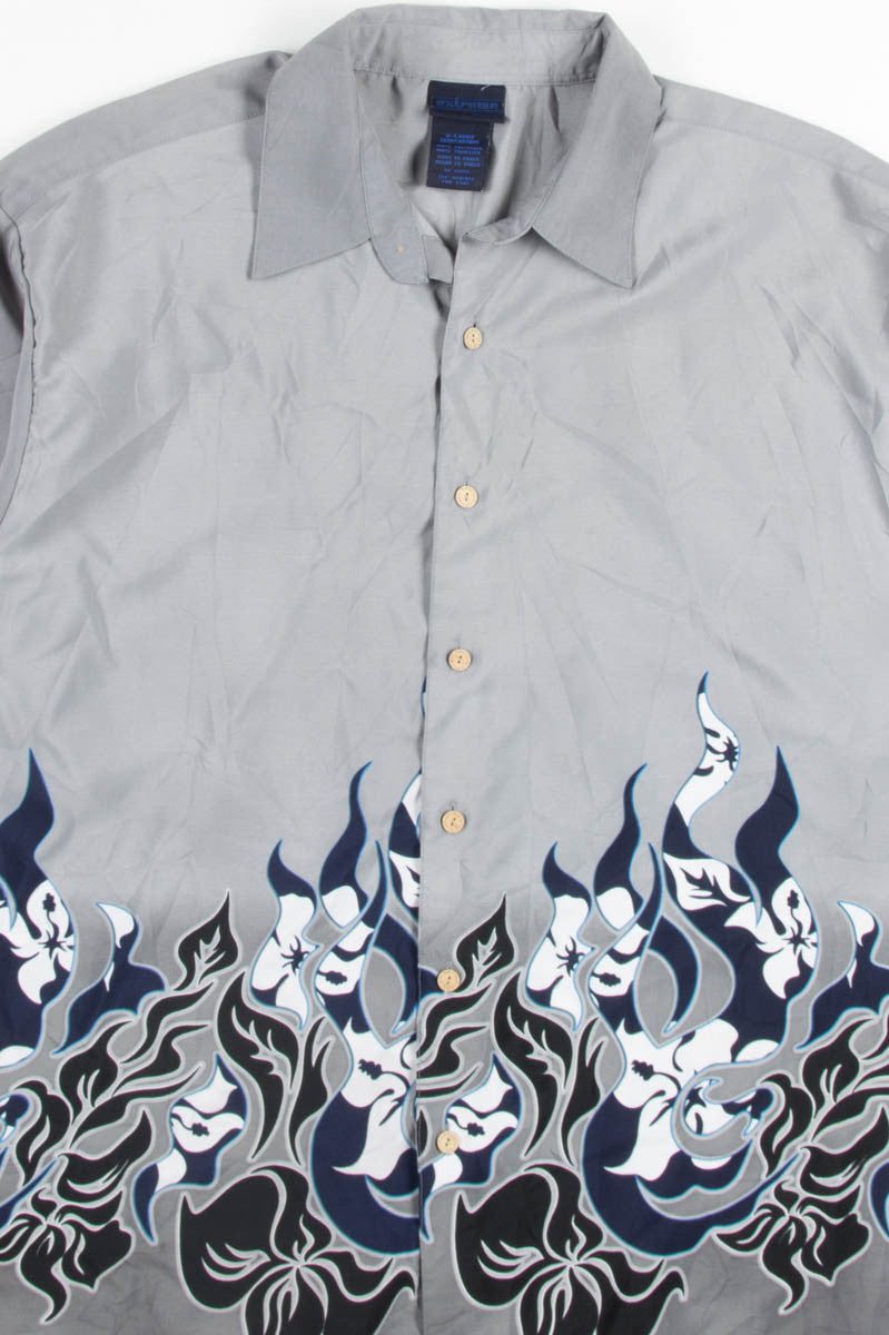 Floral Flames Rave Y2K Shirt