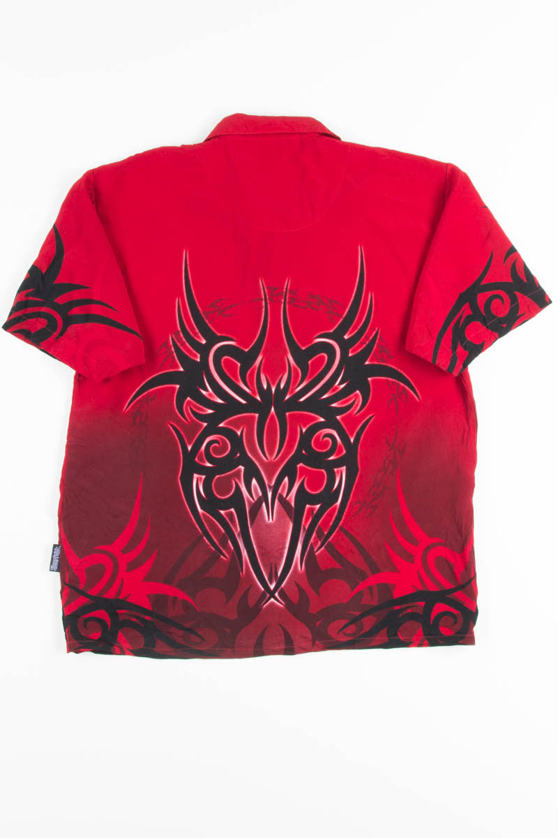 Red Tribal Rave Y2K Shirt