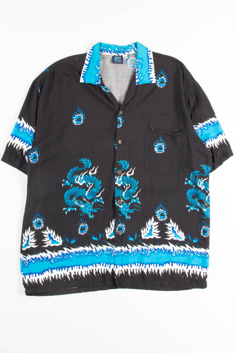 Blue Dragon Rave Y2K Shirt