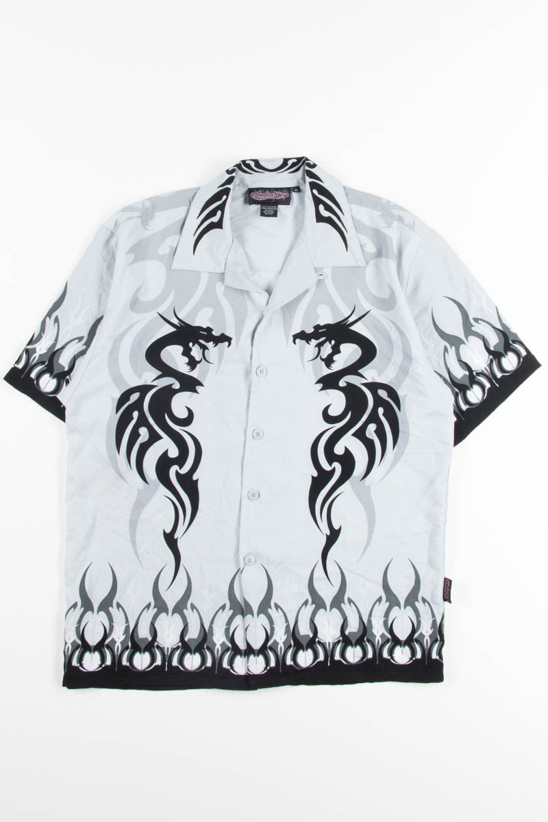 Grey Dragon Rave Y2K Shirt