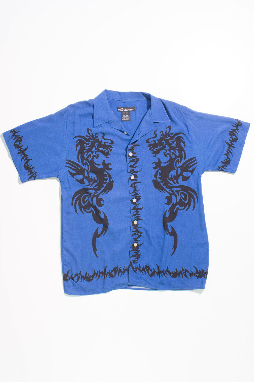 Y2K Button Down Traditional Pattern Shirt