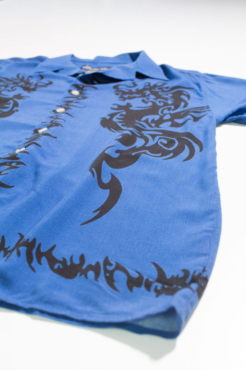 Y2K Button Down Traditional Pattern Shirt