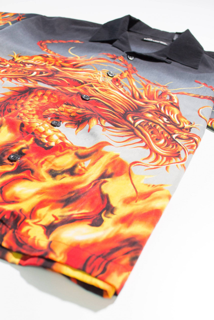 Y2K Flamed Dragon Button Down