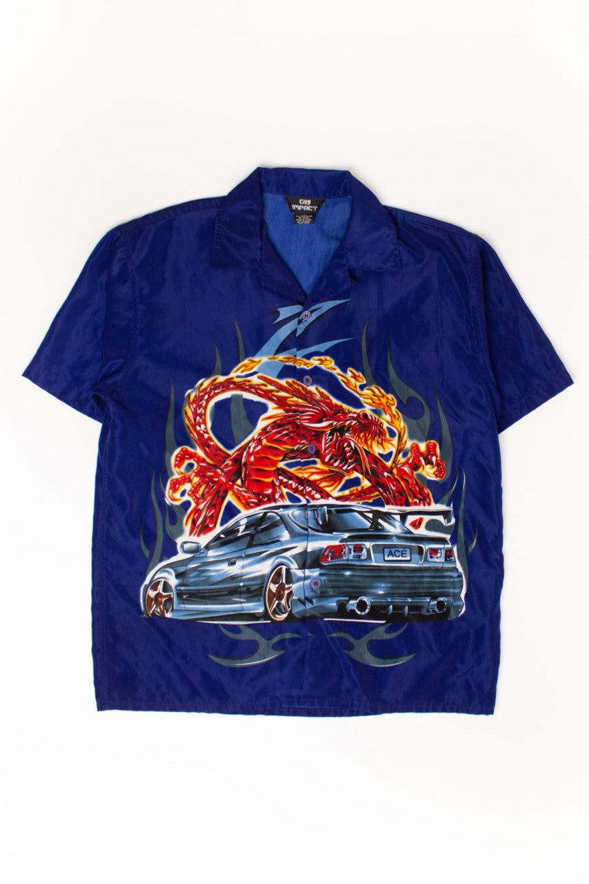 Vintage Ace Car Dragon Y2K Shirt (2000s)