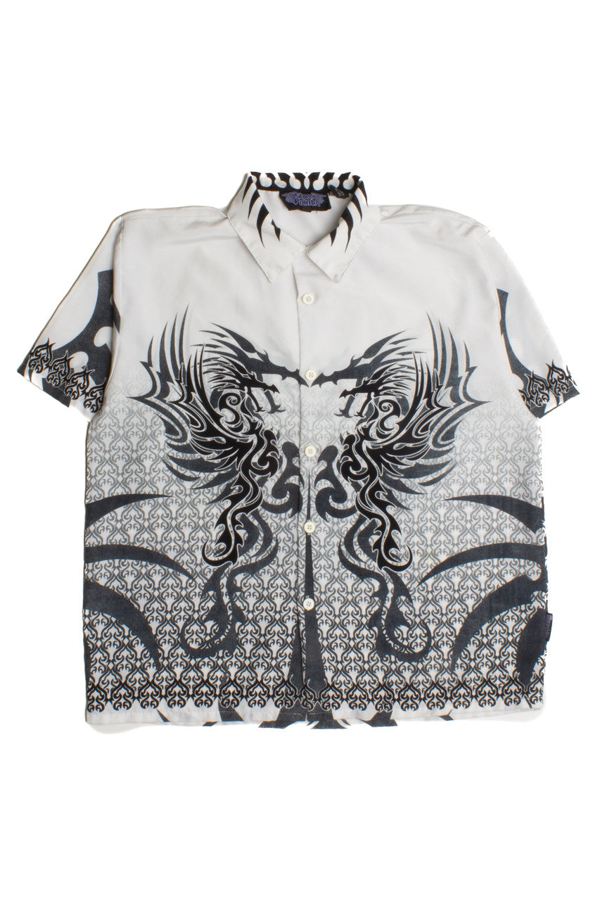 Vintage Silver Point Tribal Dragon Y2K Shirt 83