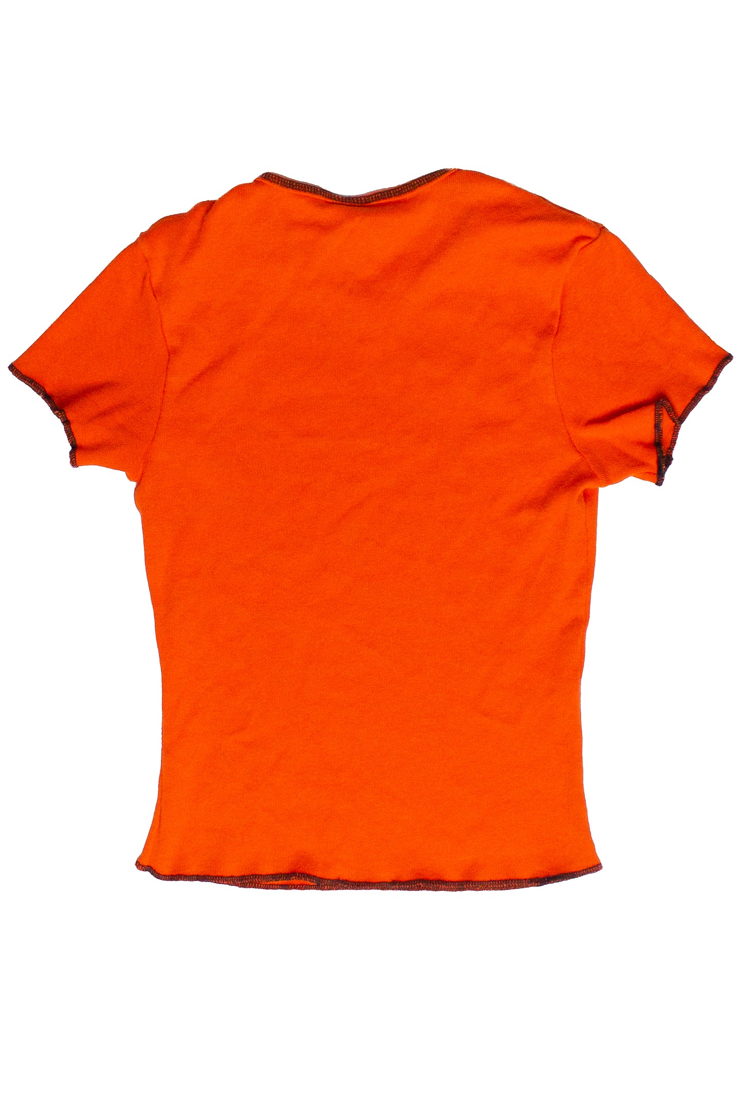 Vintage Y2K Deadstock Contrast Stitch Tee - Orange