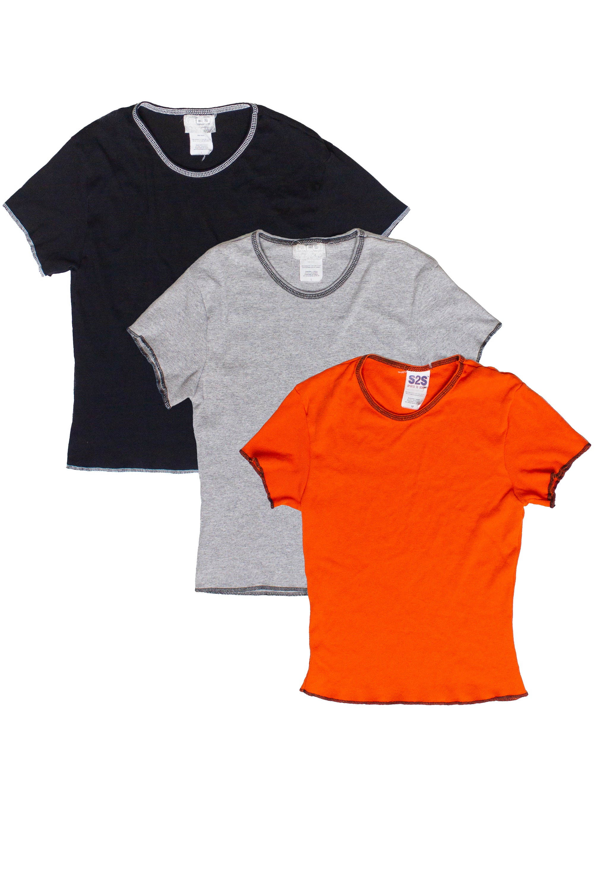 Vintage Y2K Deadstock Contrast Stitch Tees