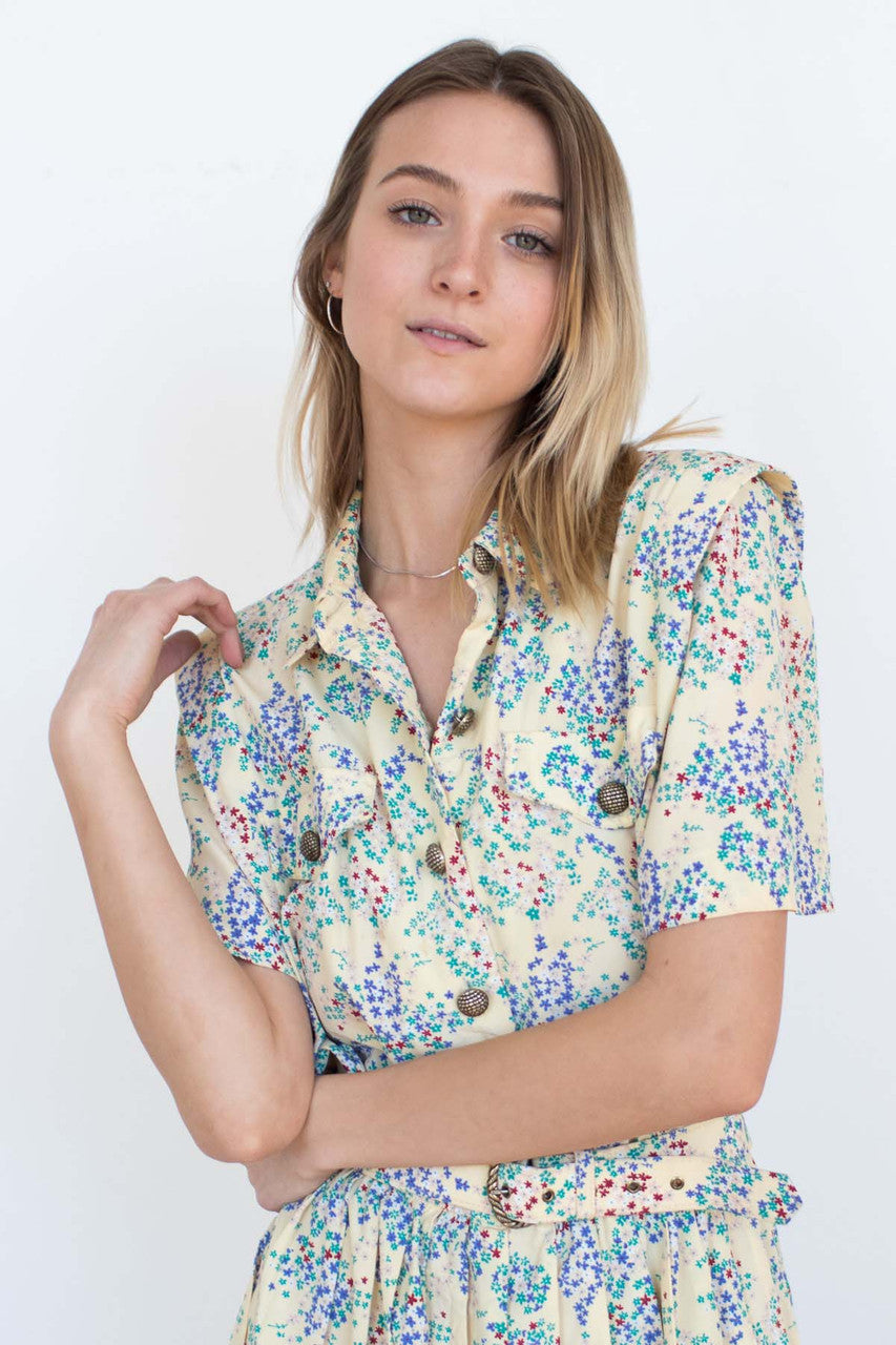 Yellow Floral Day Dress