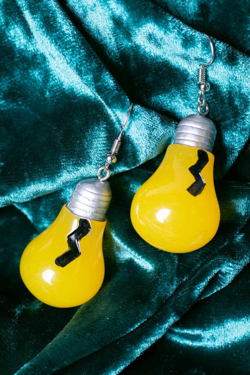 Yellow Light Bulb Earrings