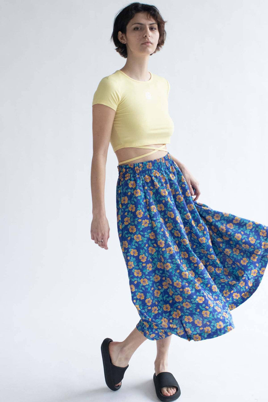 Yellow Rhinestone Smiley Tie Waist Tee